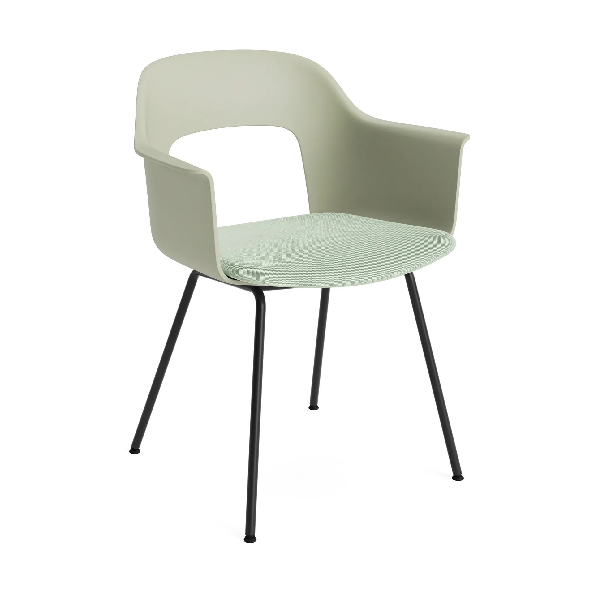 Layout Armchair 211 Armstuhl, Relate 921-pastel green-schwarzlackierter Stahl HAY