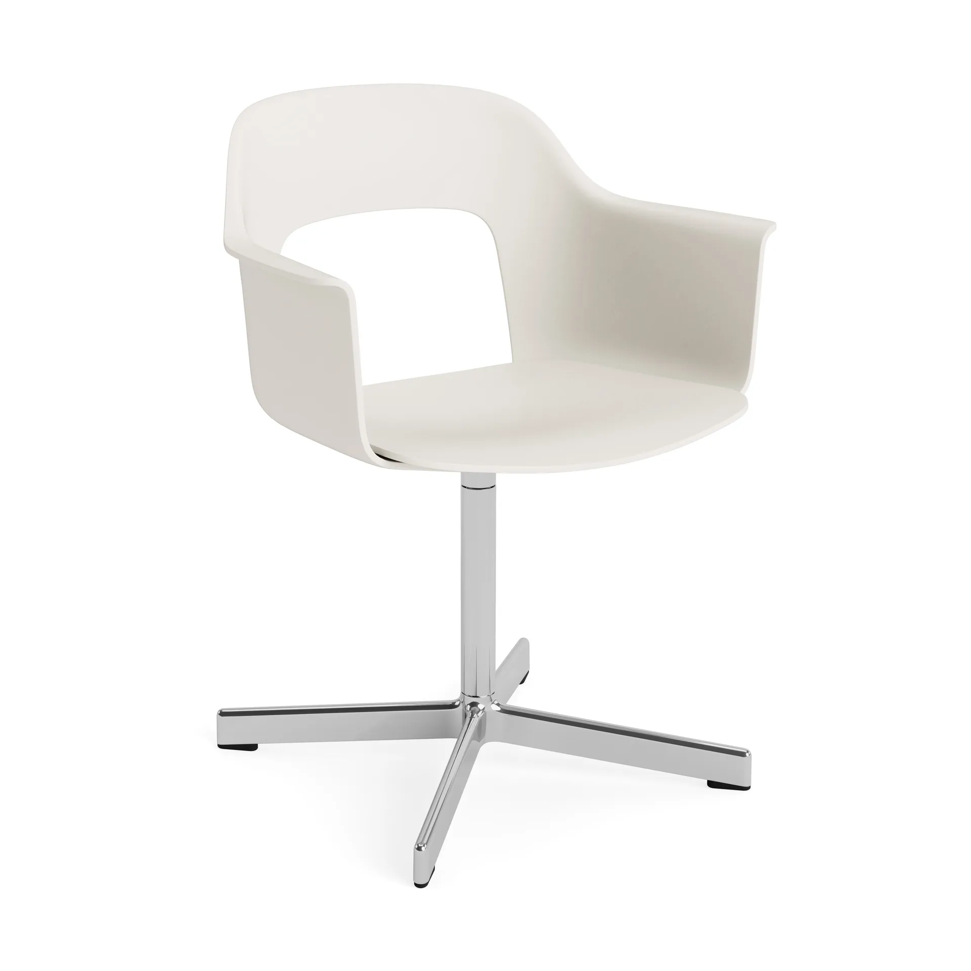 Layout Armchair 231 Bürostuhl, Cream white-polerad aluminium 4 star swivel base HAY