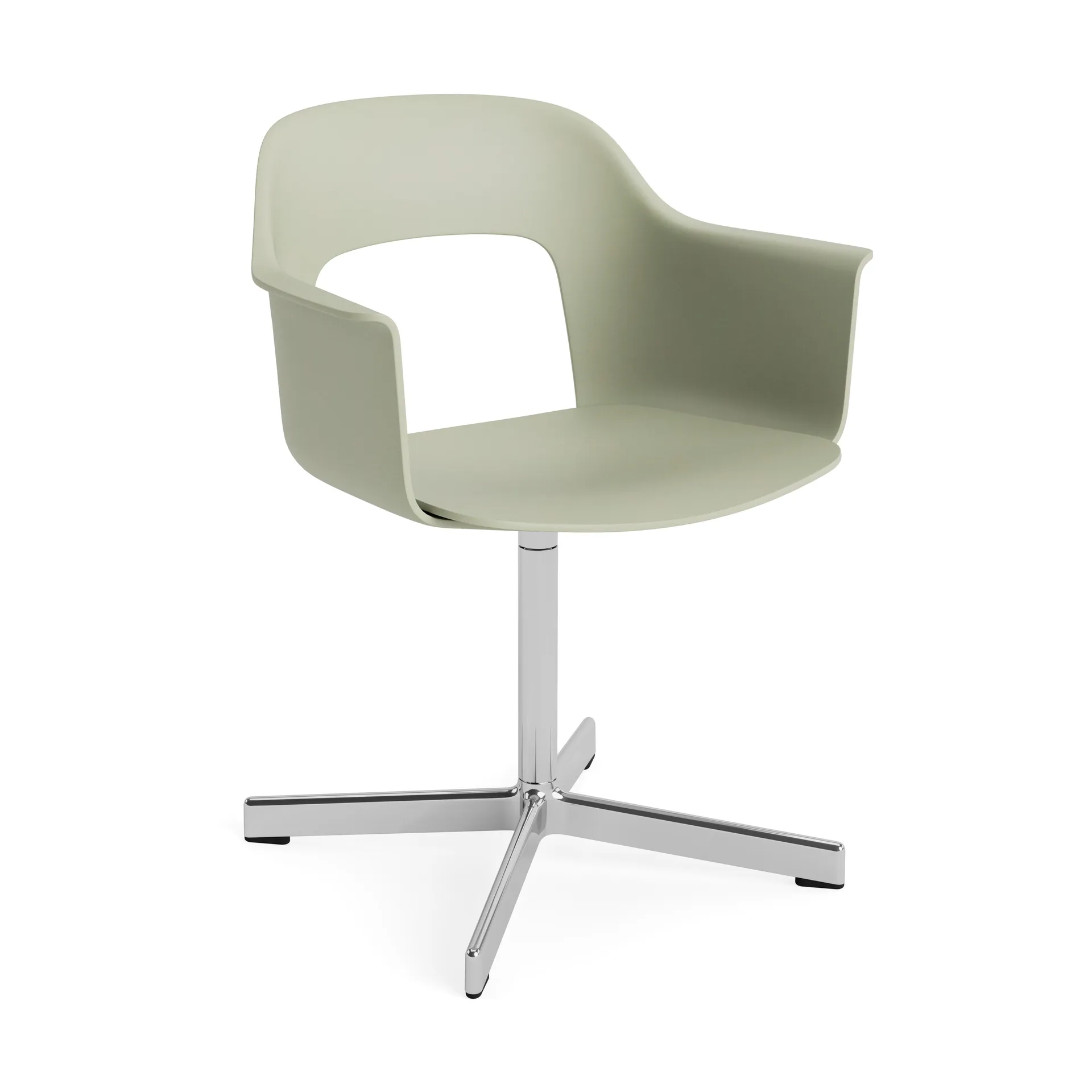 Layout Armchair 231 Bürostuhl, Pastel green-polerad aluminium 4 star swivel base HAY