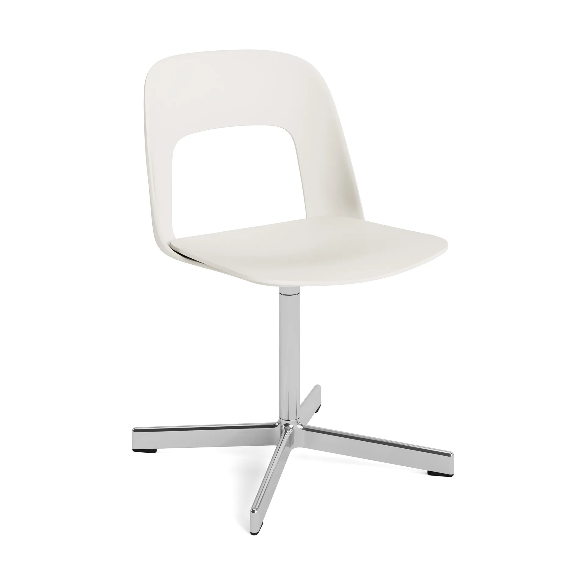 Layout Chair 131 Stuhl, Cream white-polerad aluminium HAY