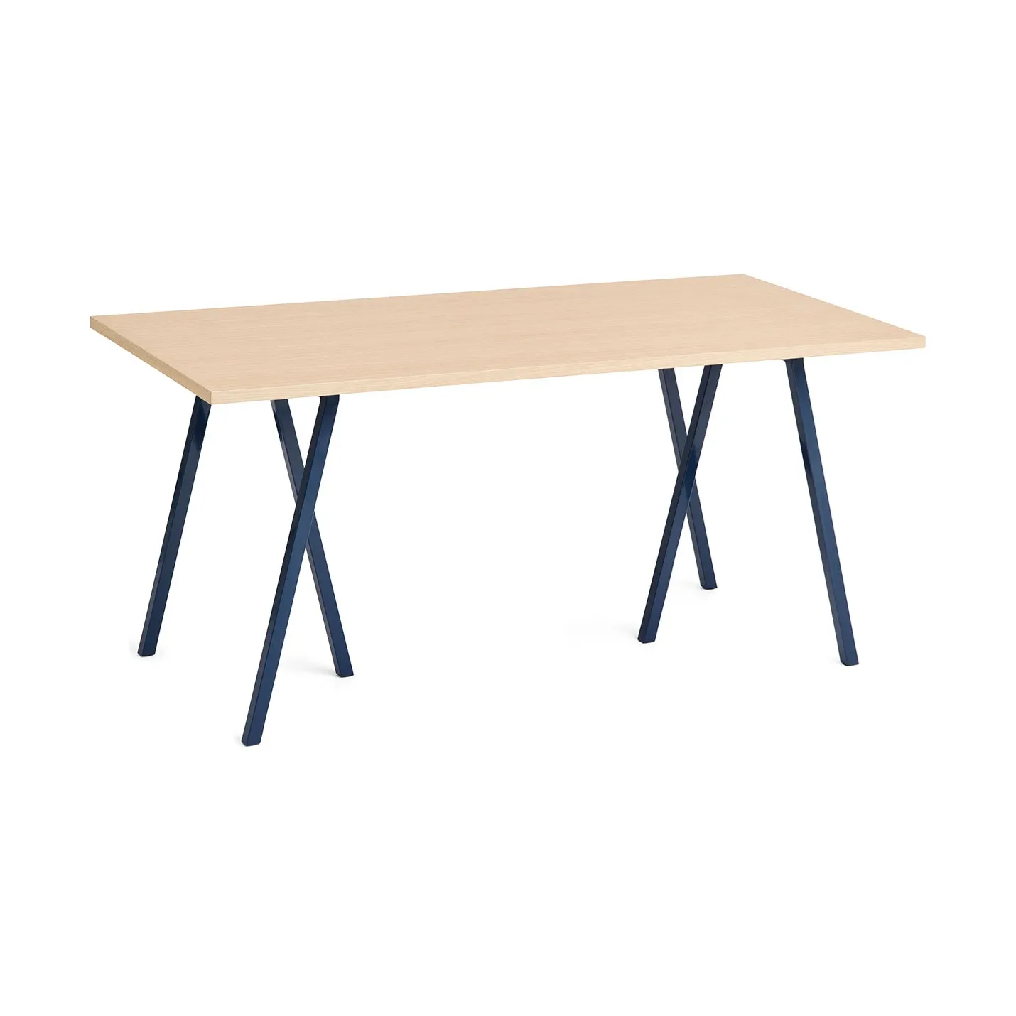 Loop Stand Esstisch 77,5x160 cm, Deep blue-clear lacq. oak HAY