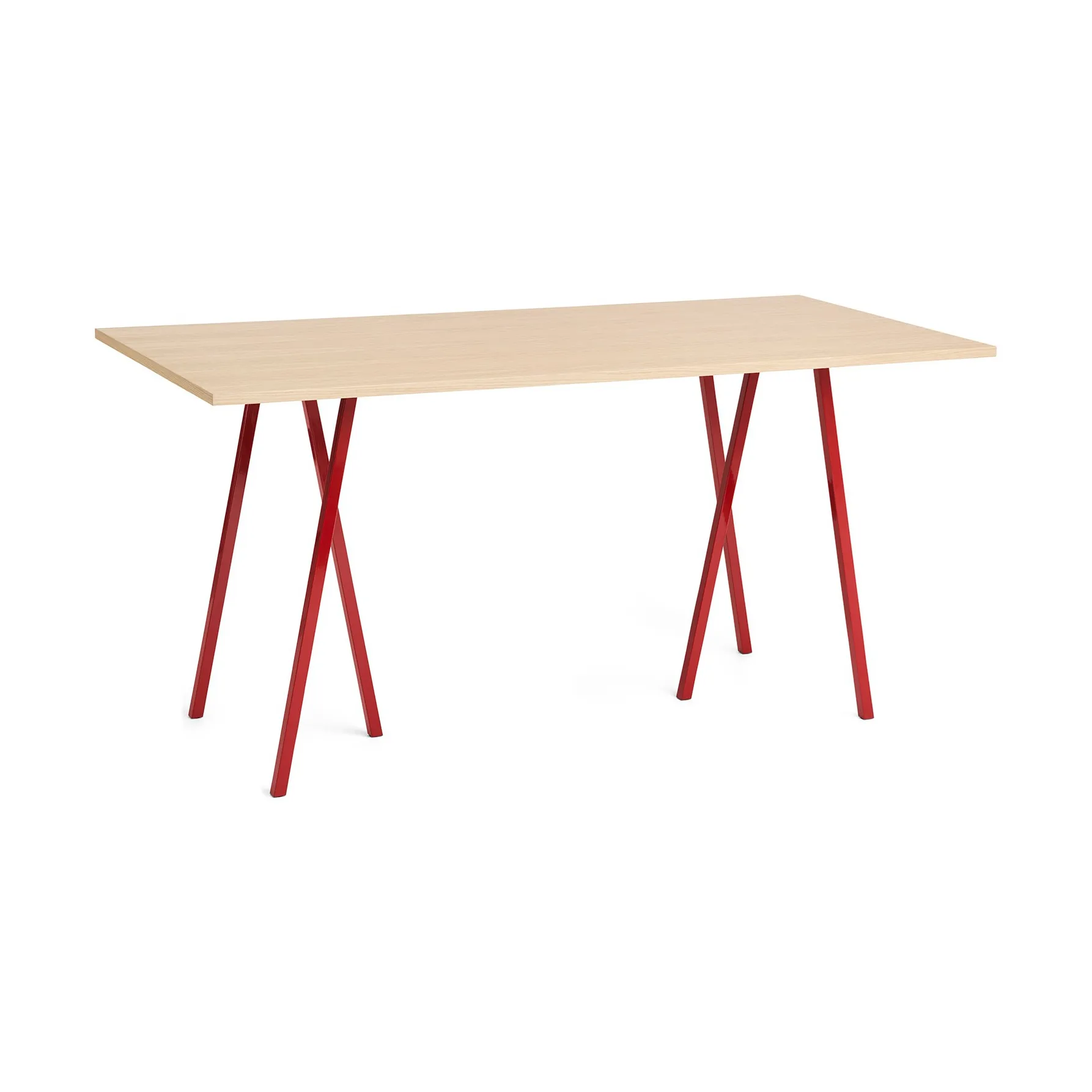 Loop Stand Esstisch 92,5x200 cm, Maroon red-clear lacq. oak HAY