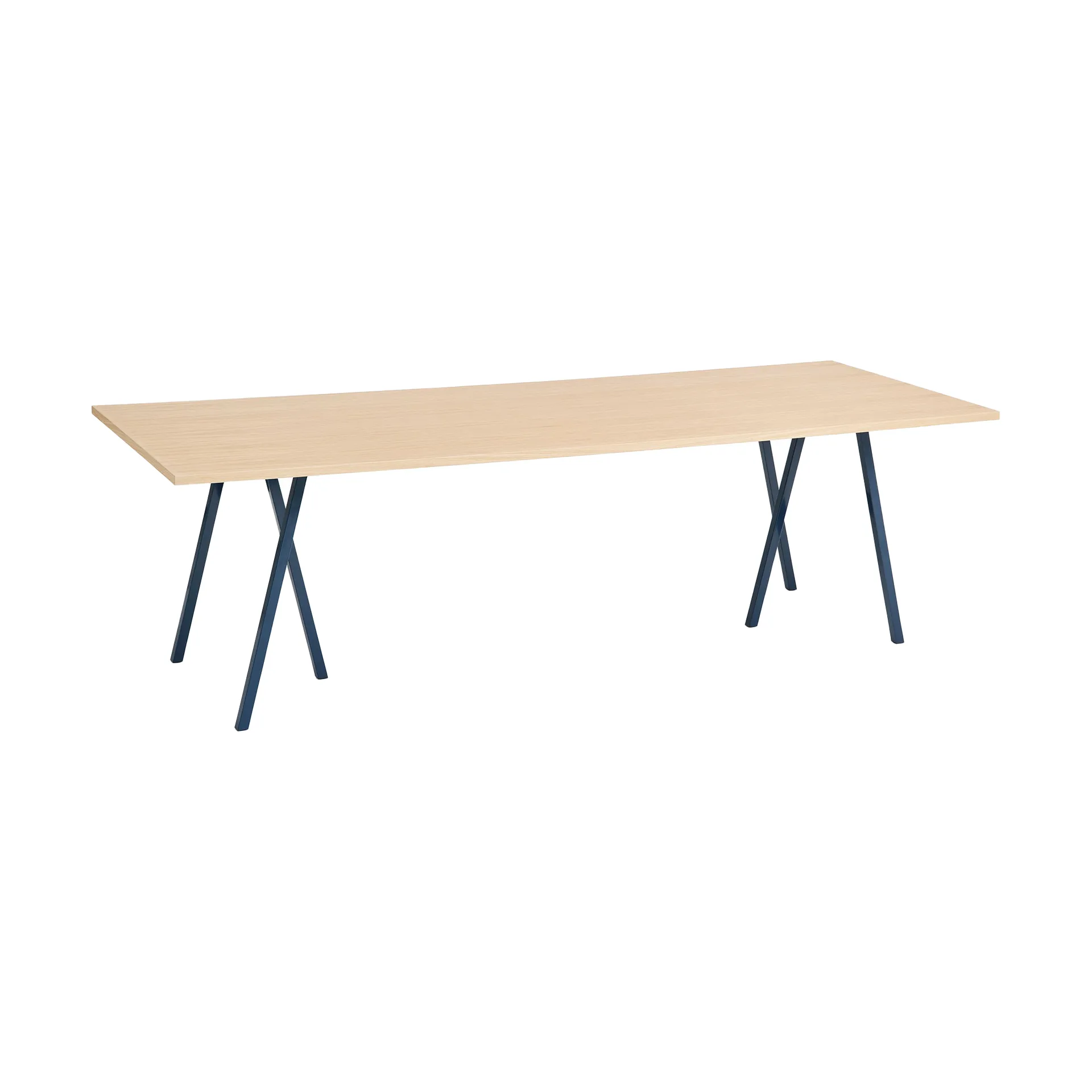 Loop Stand Esstisch 92,5x250 cm, Deep blue-clear lacq. oak HAY
