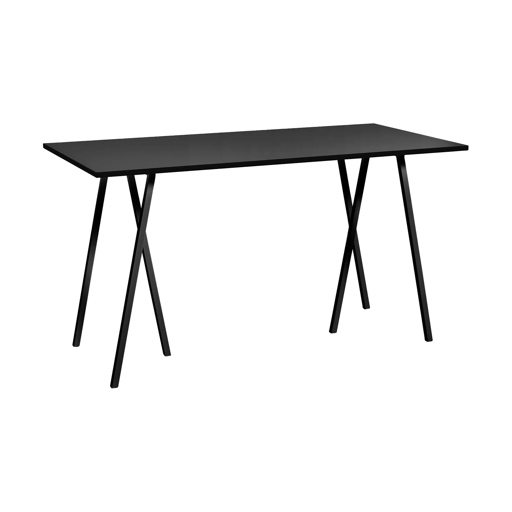 Loop Stand incl. support Bartisch 87,5x180 cm, Black-black linoleum-black ash HAY