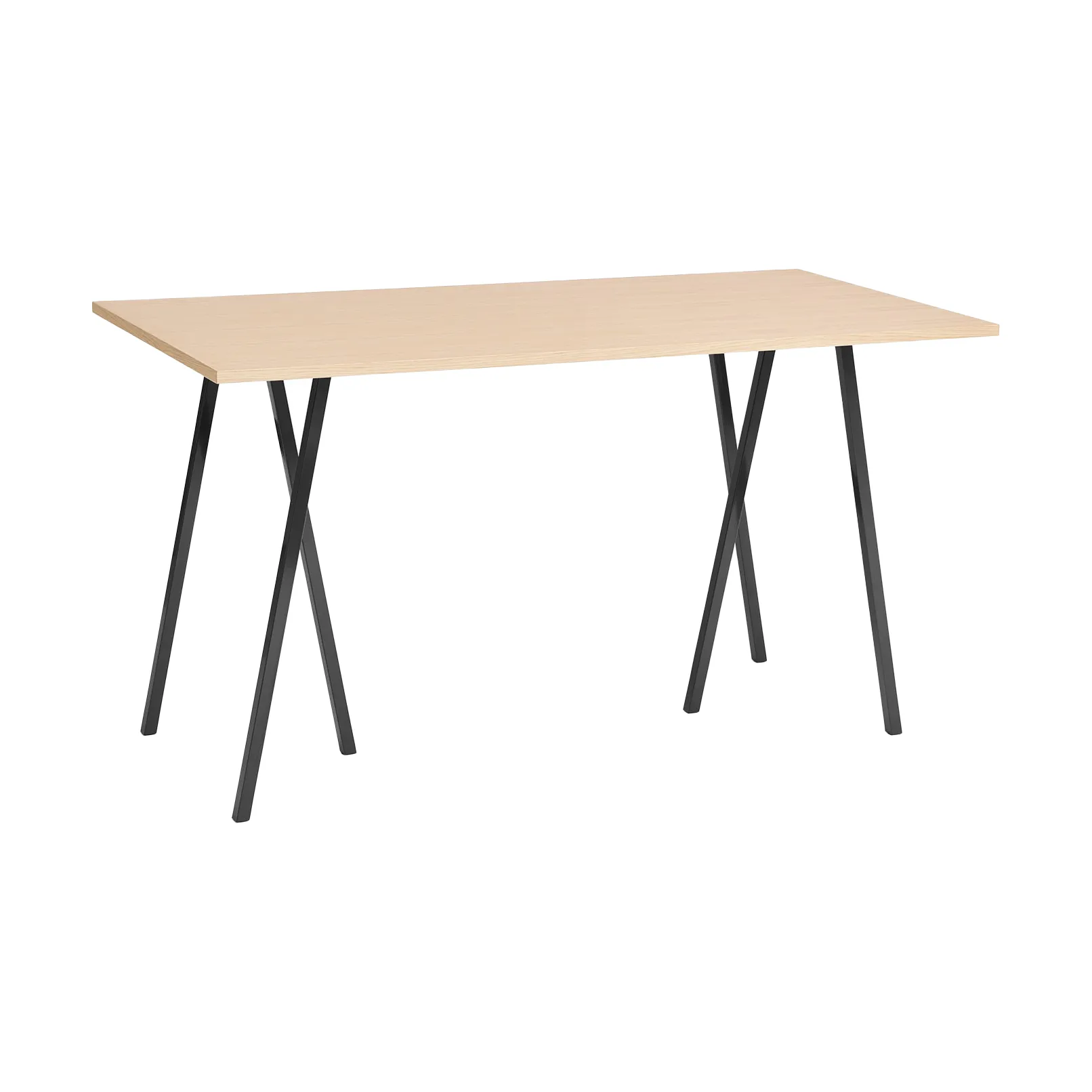 Loop Stand incl. support Bartisch 87,5x180 cm, Black-clear lacq. oak HAY