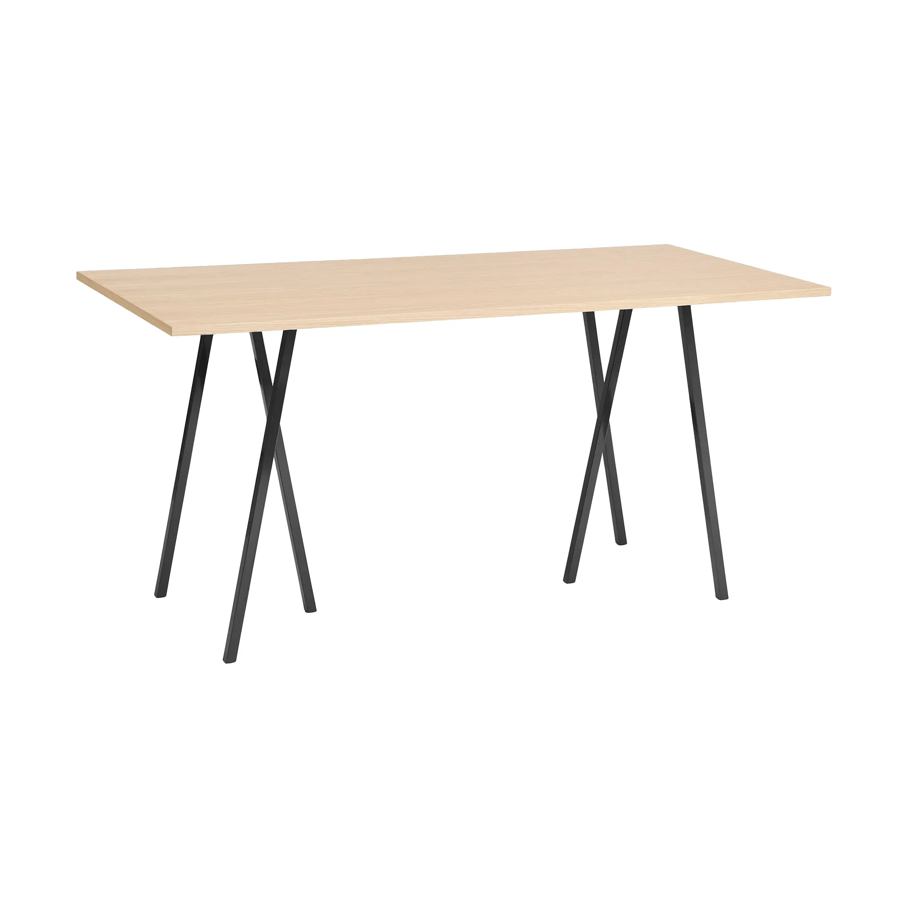 Loop Stand incl. support Bartisch 92,5x200 cm, Black-clear lacq. oak HAY