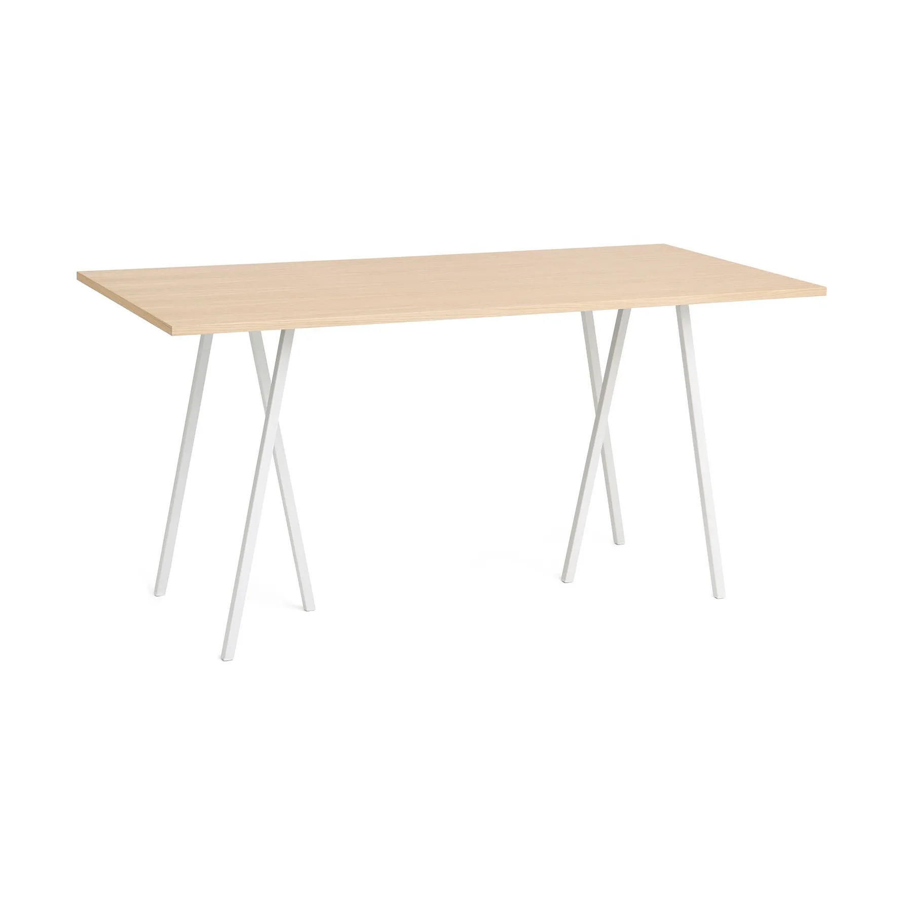 Loop Stand incl. support Bartisch 92,5x200 cm, White-clear lacq. oak HAY