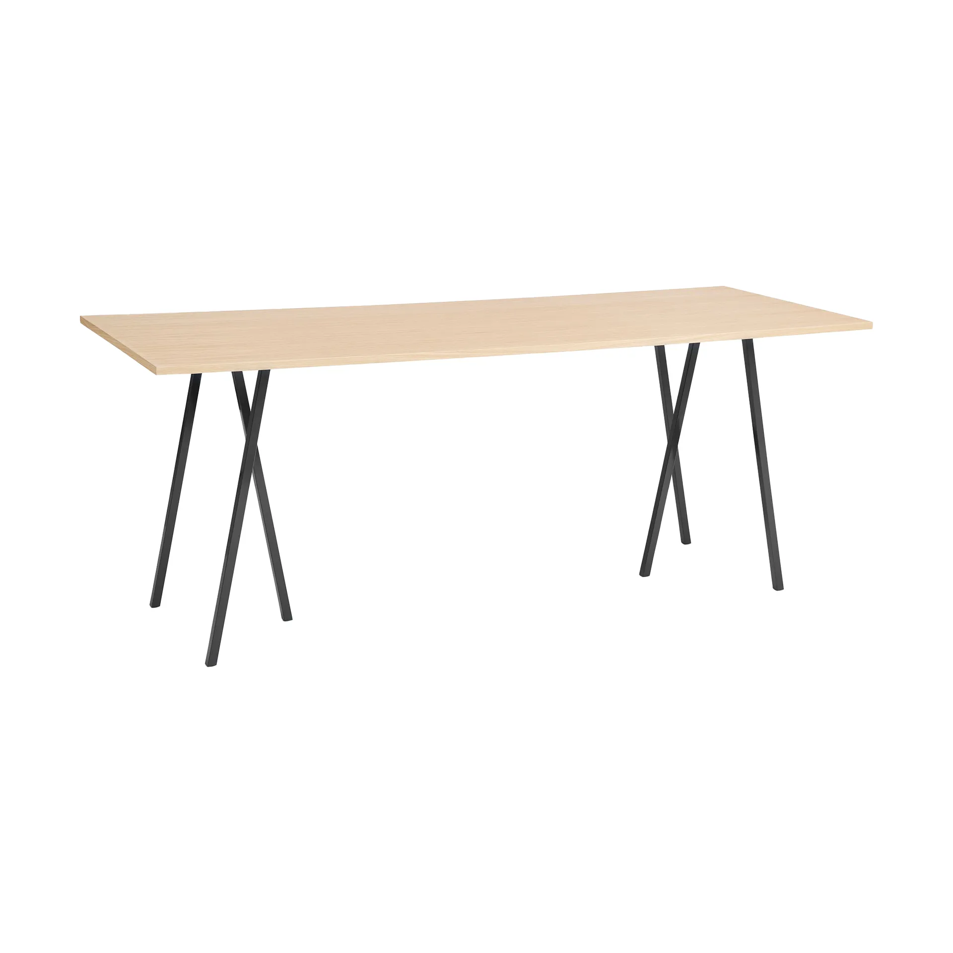 Loop Stand incl. support Bartisch 92,5x250 cm, Black-clear lacq. oak HAY