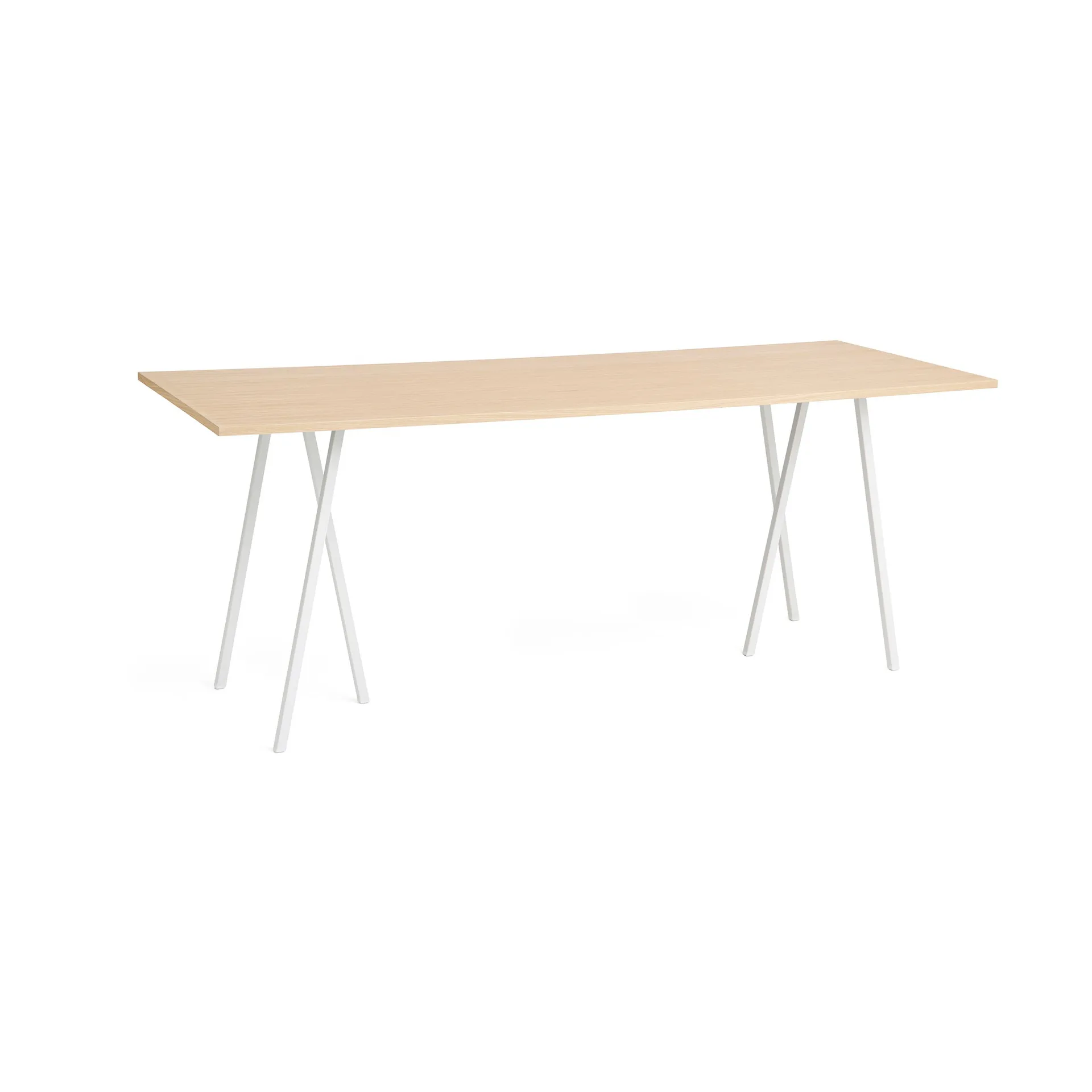 Loop Stand incl. support Bartisch 92,5x250 cm, White-clear lacq. oak HAY