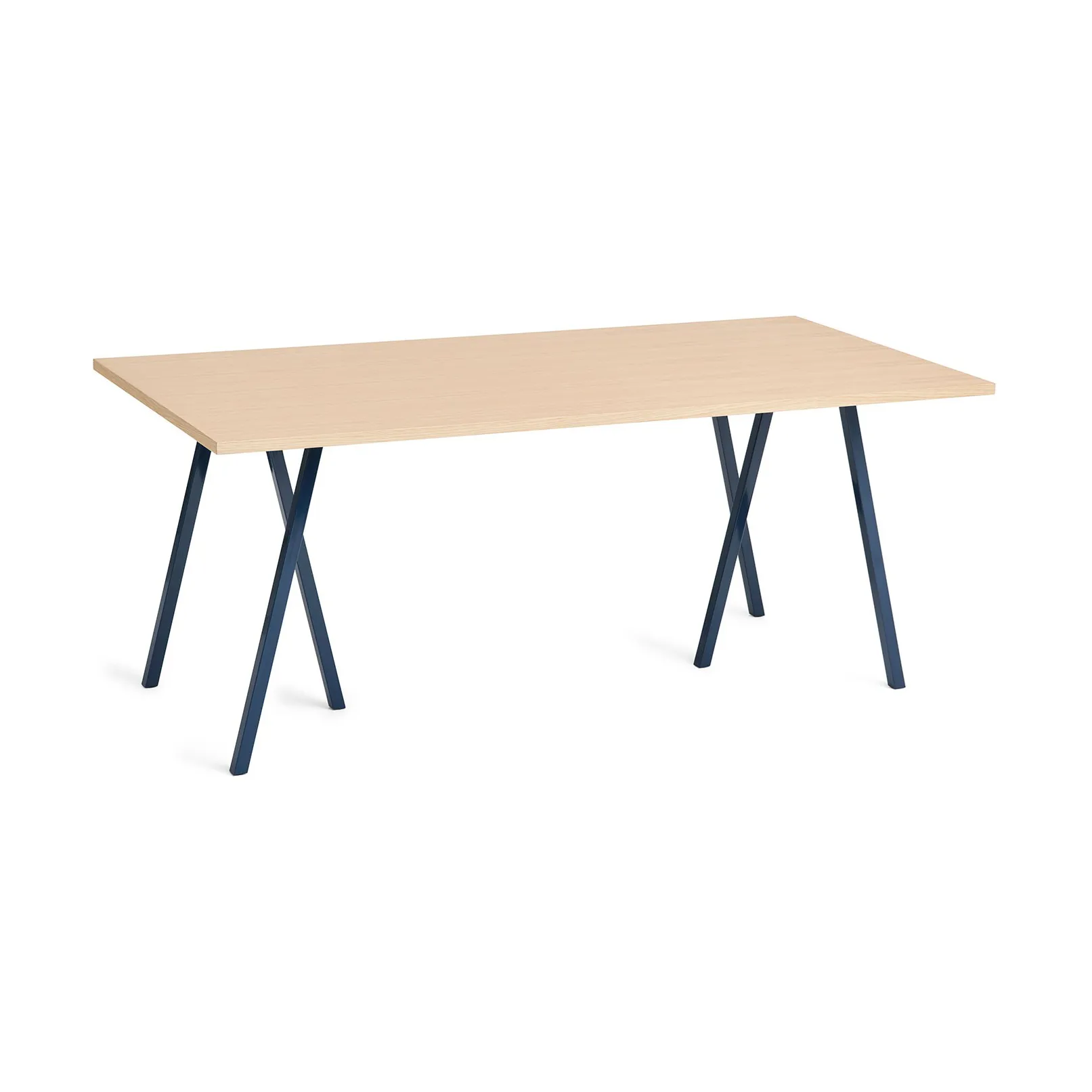 Loop Stand incl. support Esstisch 87,5x180 cm, Deep blue-clear lacq. oak HAY