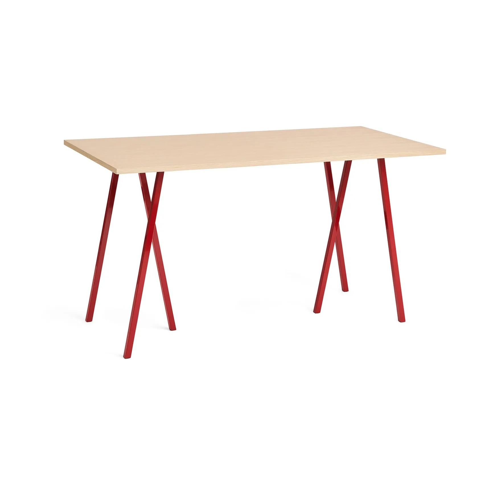 Loop Stand incl. support Esstisch 87,5x180 cm, Maroon red-clear lacq. oak HAY