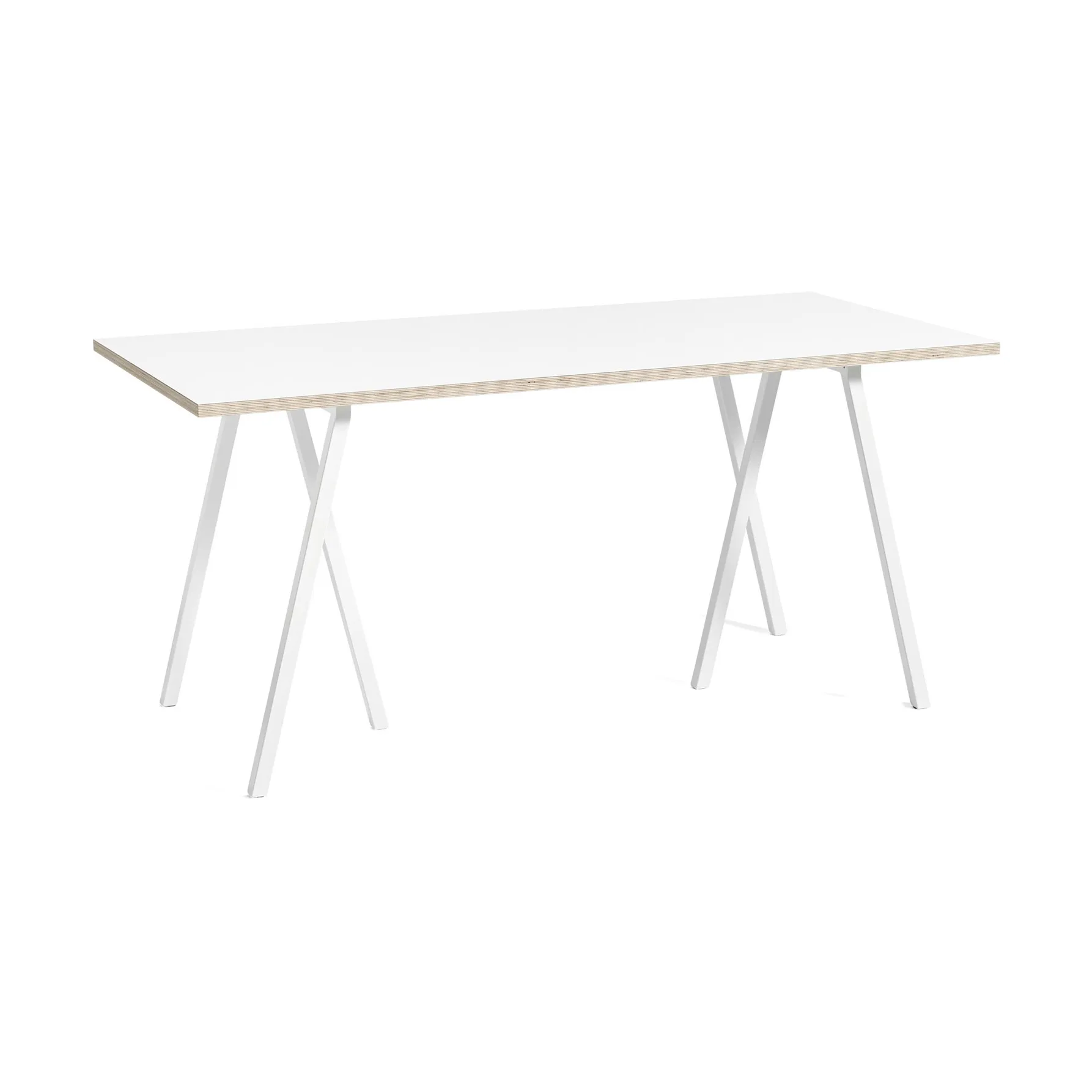 Loop Stand incl. support Esstisch 87,5x180 cm, White-white laminate-plywood HAY