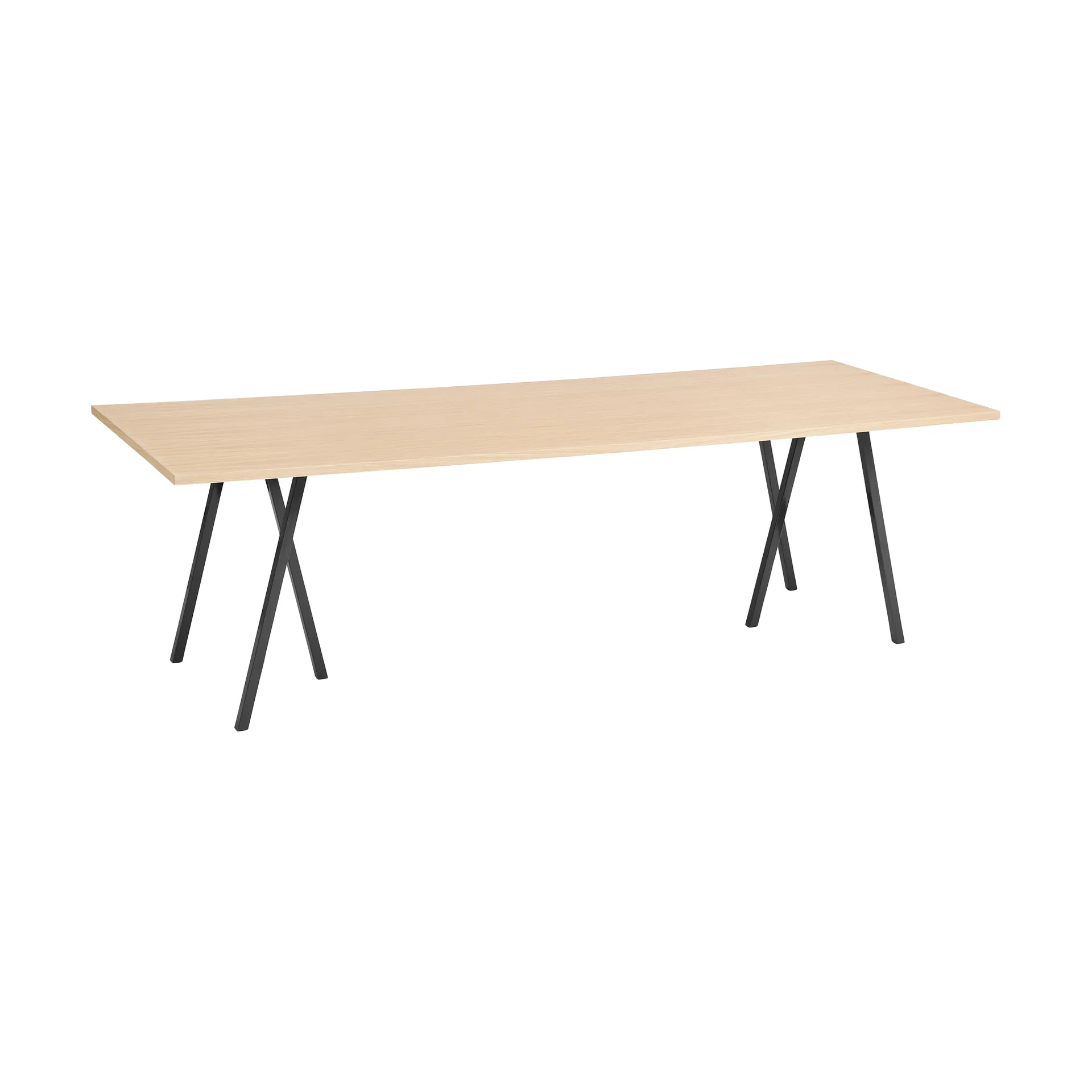 Loop Stand incl. support Esstisch 92,5x250 cm, Black-clear lacq. oak HAY