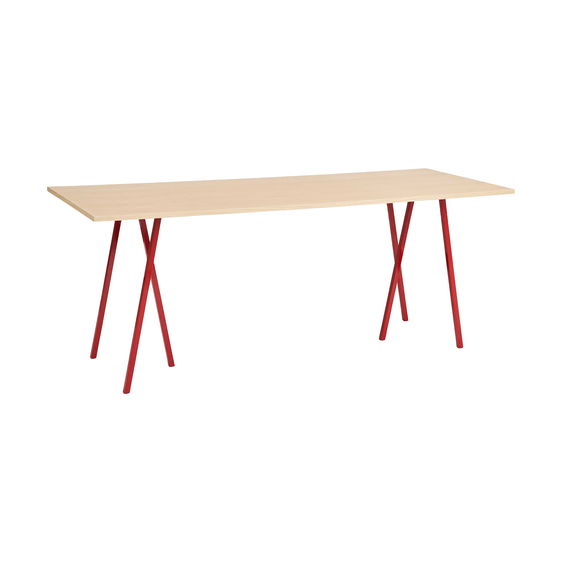 Loop Stand incl. support Esstisch 92,5x250 cm, Maroon red-clear lacq. oak HAY