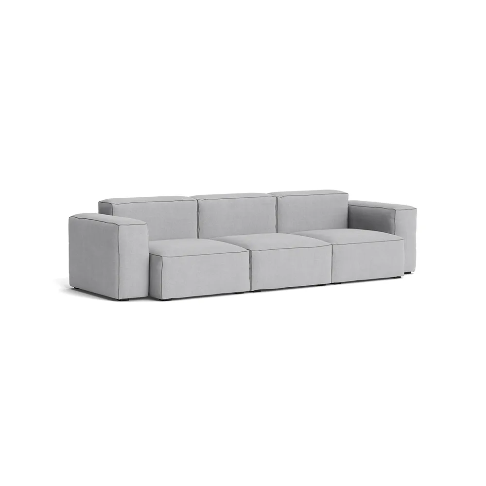 Mags Soft low 3-Sitzer Sofa, Linara 443 tweed-dunkelgraue Naht HAY