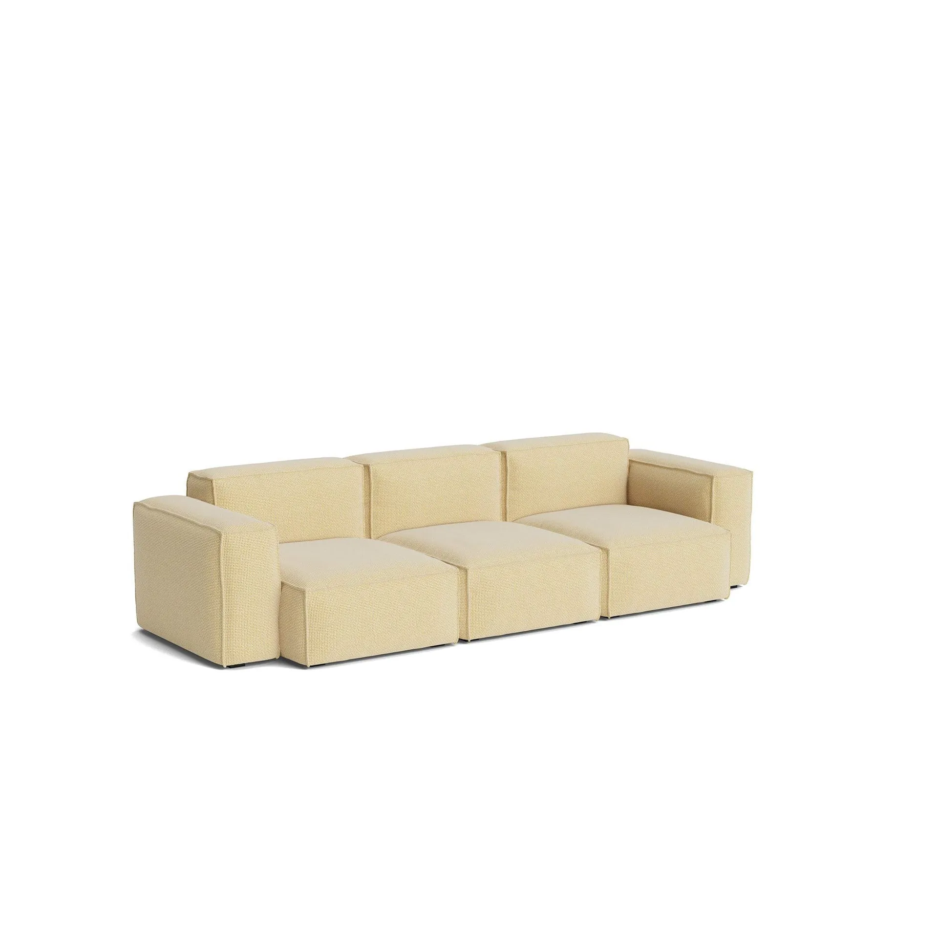 Mags Soft Low Armrest Sofa 2,5-Sitzer Kombination 1, Tartaglia Ocre white, abnehmbarer Bezug HAY