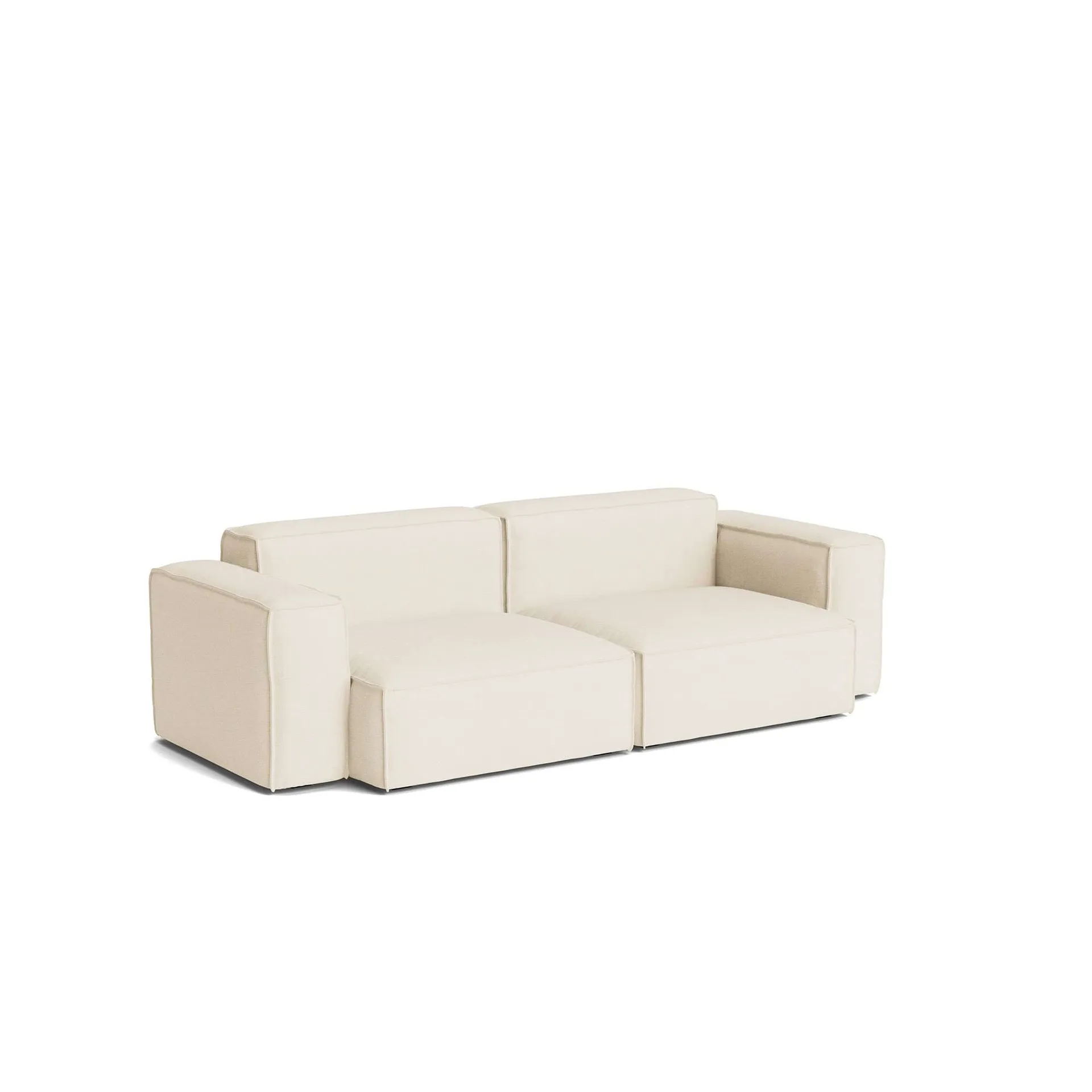 Mags Soft Low Armrest Sofa 2,5-Sitzer Kombination 1, Turf cream, abnehmbarer Bezug HAY