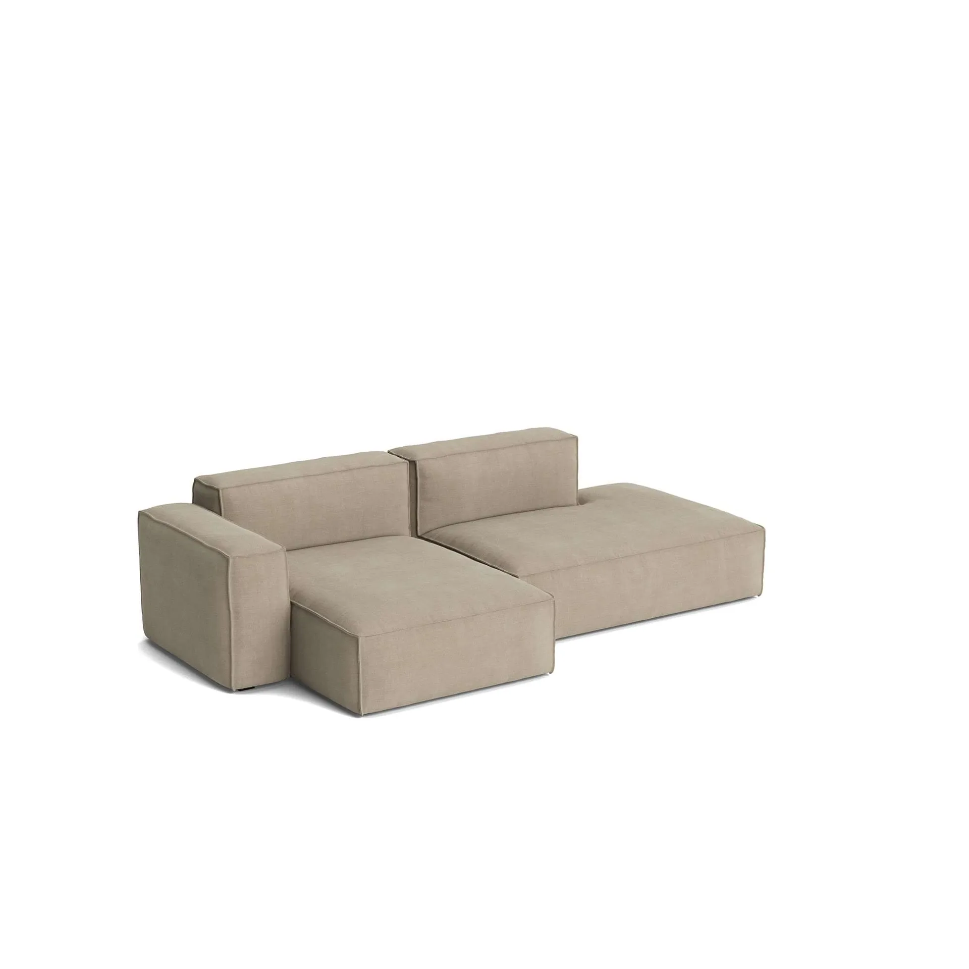 Mags Soft Low Armrest Sofa 2,5-Sitzer Kombination 3, Linara Beige, links ausgerichtet, abnehmbarer Bezug HAY