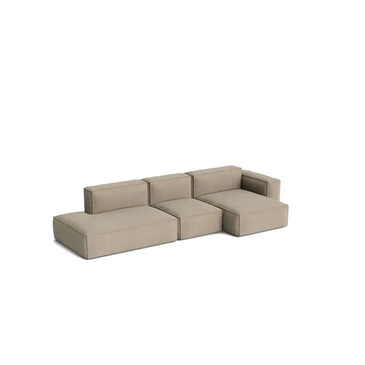 Mags Soft Low Armrest Sofa 2,5-Sitzer Kombination 3 - Linara Beige, rechtsausgerichtet, abnehmbare Bezüge - HAY