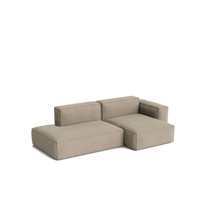 Mags Soft Low Armrest Sofa 2,5-Sitzer Kombination 3 - Linara Beige, rechtsausgerichtet, abnehmbarer Bezug - HAY