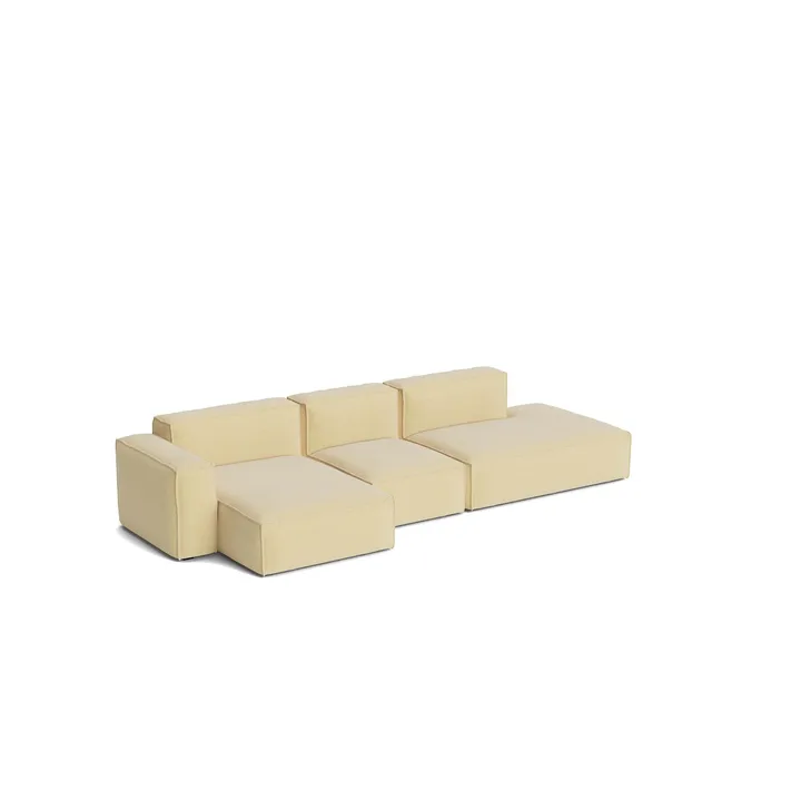Mags Soft Low Armrest Sofa 2,5-Sitzer Kombination 3 - Tartaglia Ocre white, linksbündig, abnehmbarer Bezug - HAY