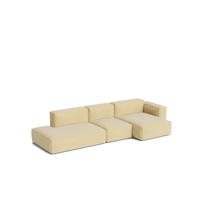 Mags Soft Low Armrest Sofa 2,5-Sitzer Kombination 3 - Tartaglia Ocre white, rechtsbündig, abnehmbarer Bezug - HAY