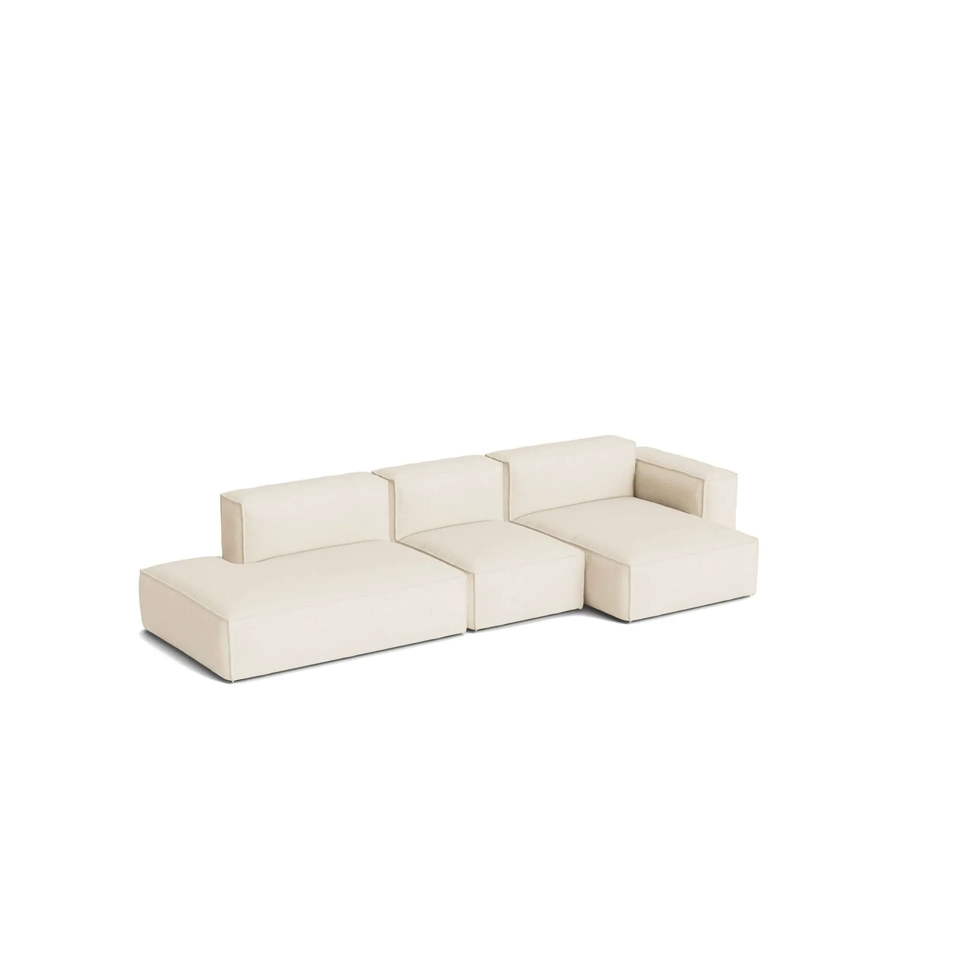 Mags Soft Low Armrest Sofa 2,5-Sitzer Kombination 3, Turf cream, rechtsbündig, abnehmbarer Bezug HAY