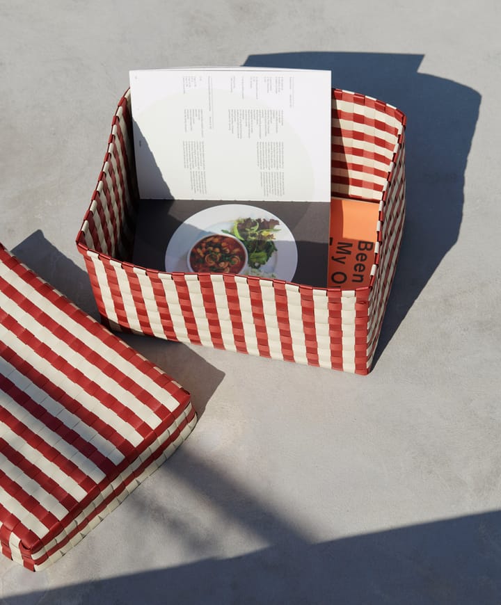Maxim Stripe Box Verwahrungskorb L 26,5 x 35,5cm, Rot -sand HAY