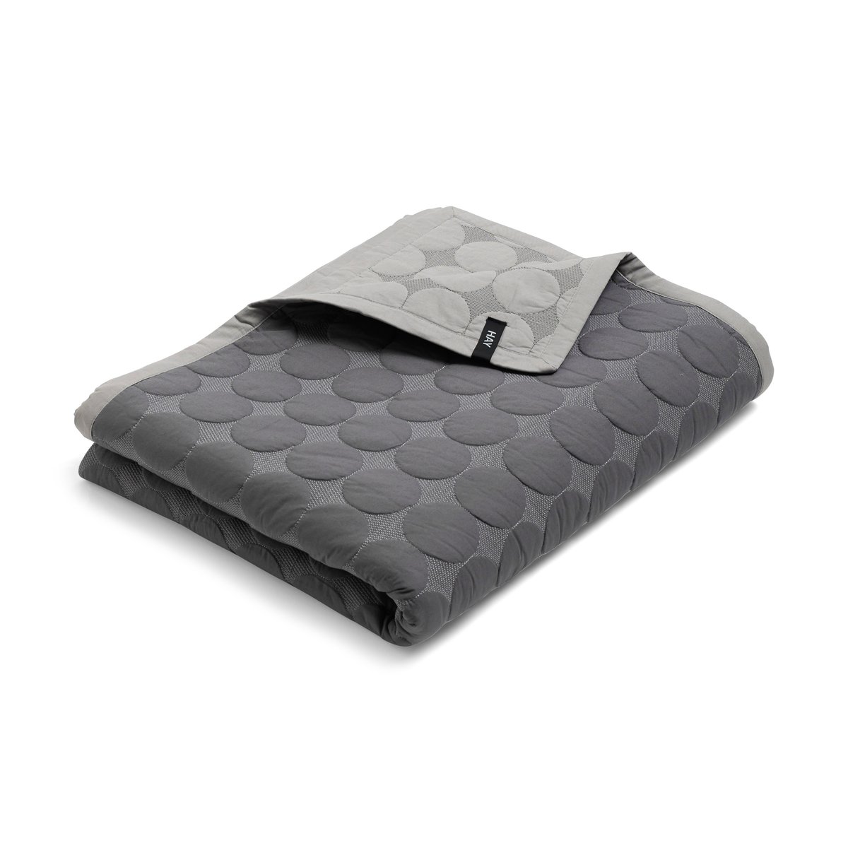 HAY Mega Dot Tagesdecke Organic 195x245 cm Dark grey