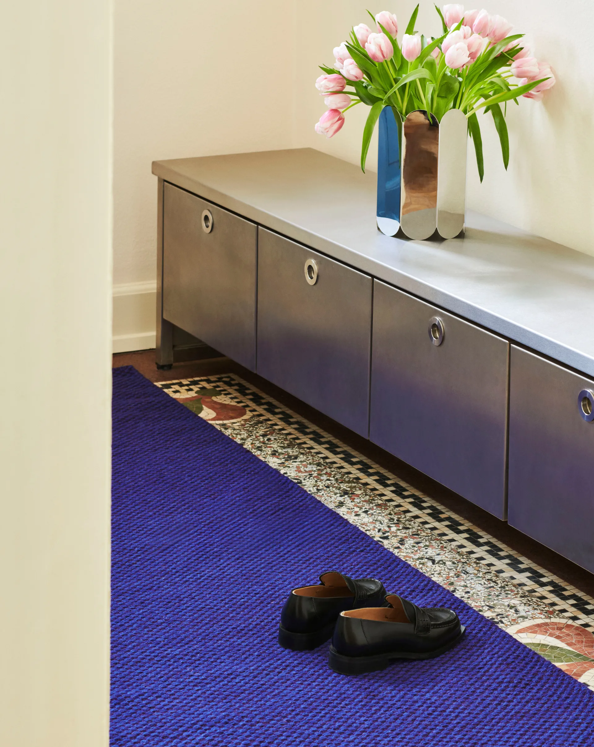 Moiré Kelimteppich 80x200 cm, Purple HAY