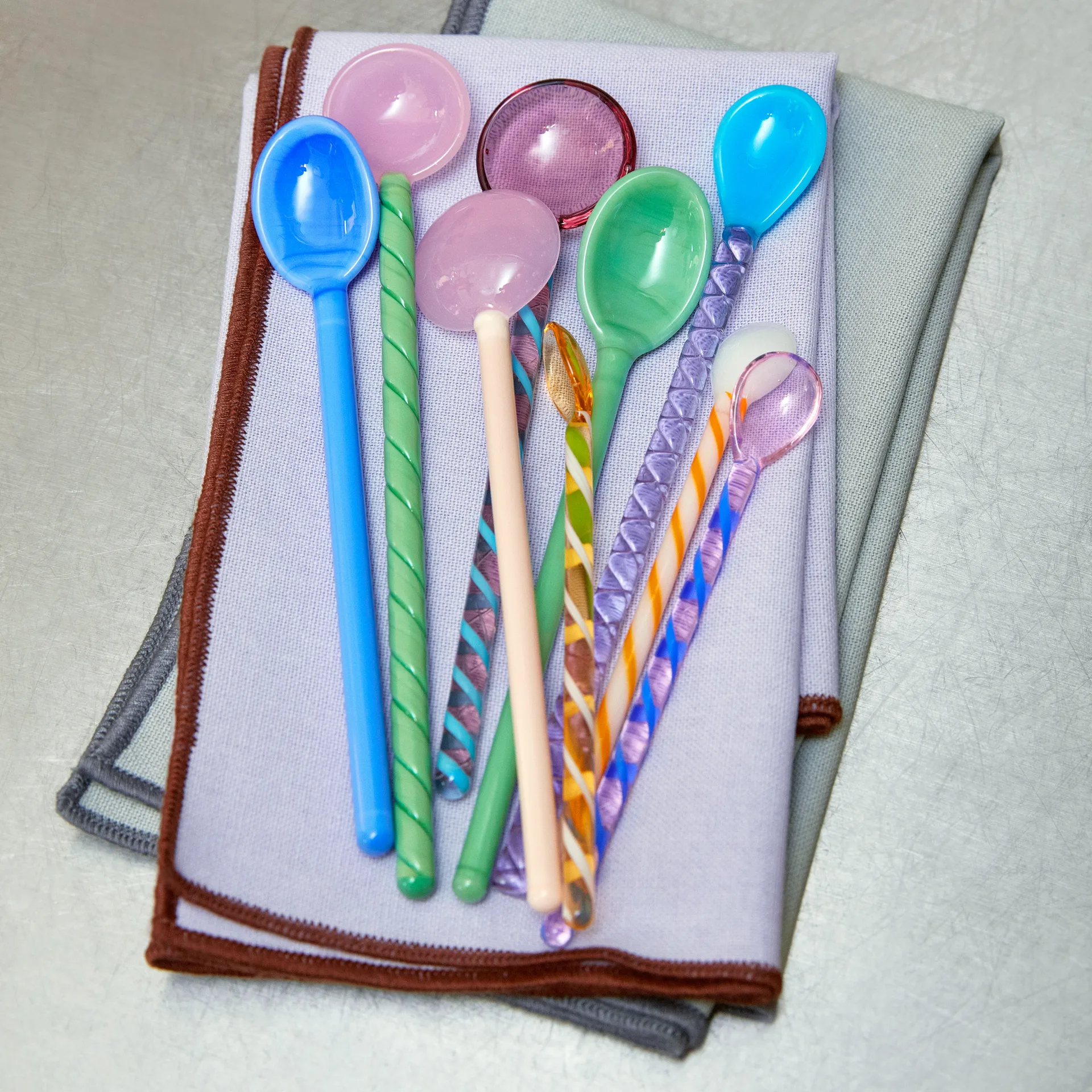 Mono Glaslöffel 2er Pack, Sky blue-green HAY