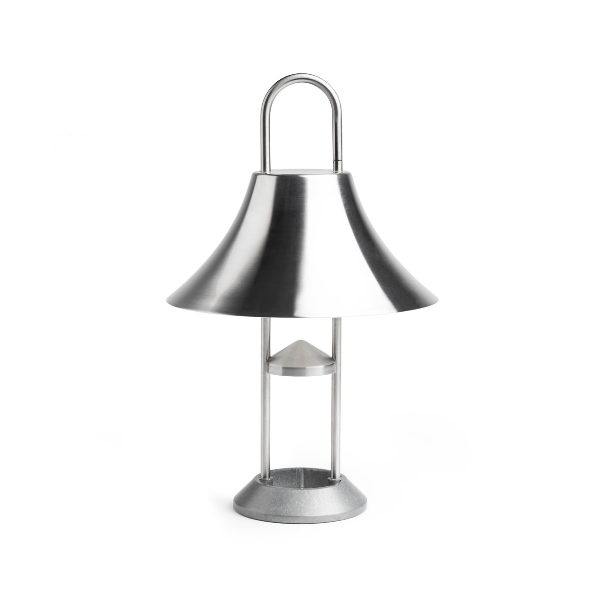 HAY Mousqueton tragbare Tischleuchte Brushed stainless steel
