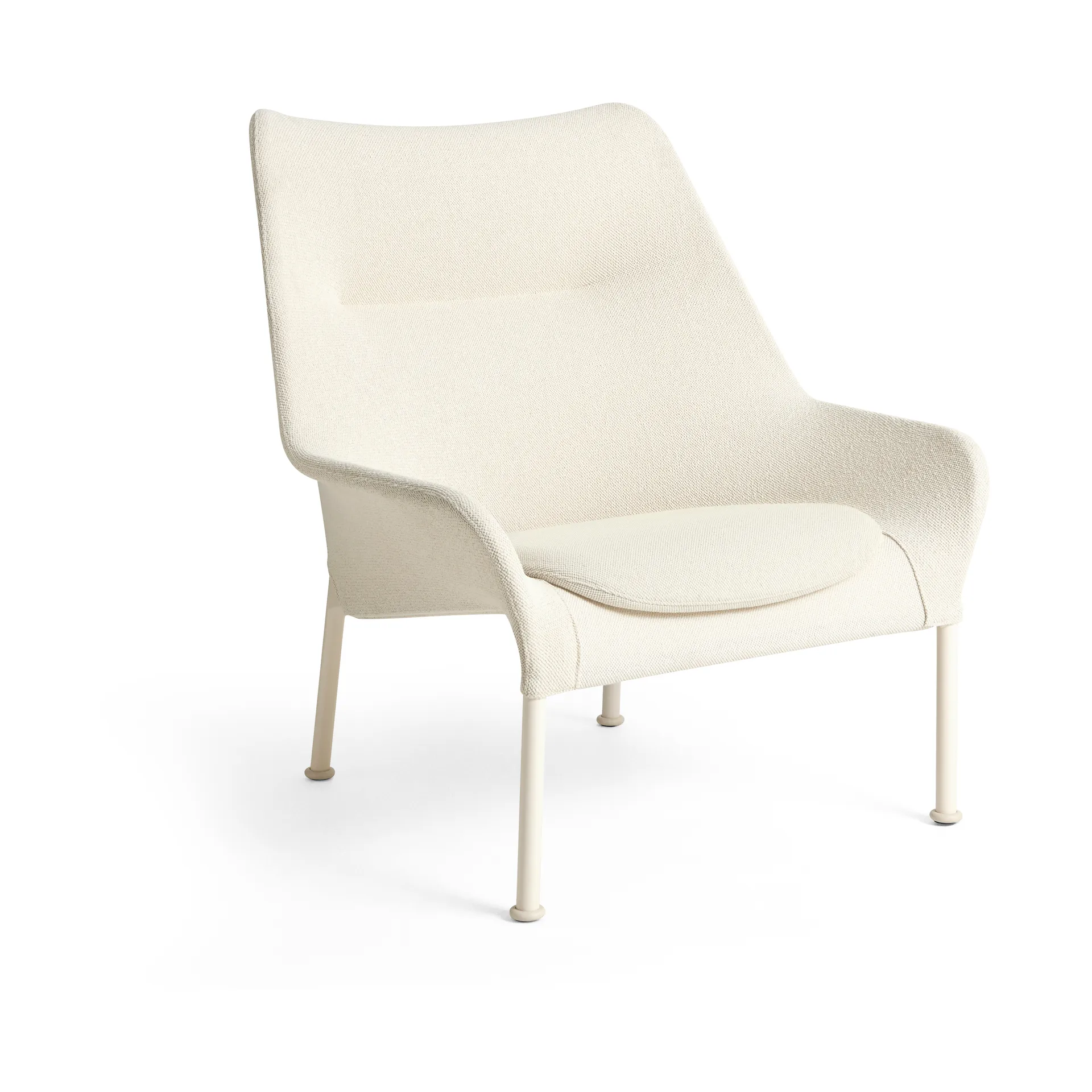 O2 Lounge Chair Sessel, Soft cream-lackierter Stahl eggshell HAY