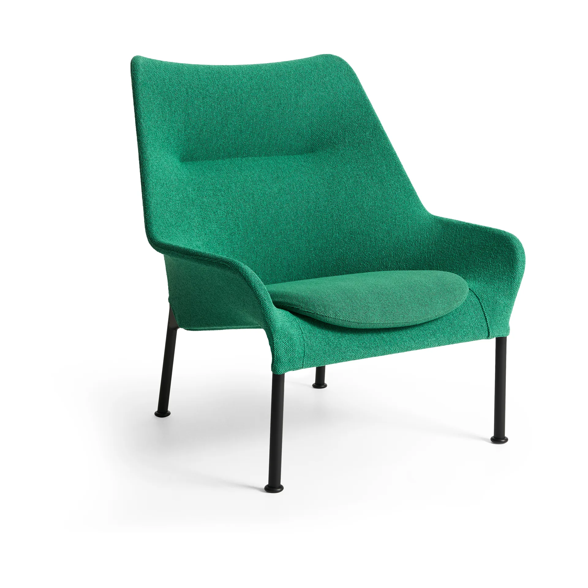O2 Lounge Chair Sessel, Soft green-schwarz lackierter Stahl HAY