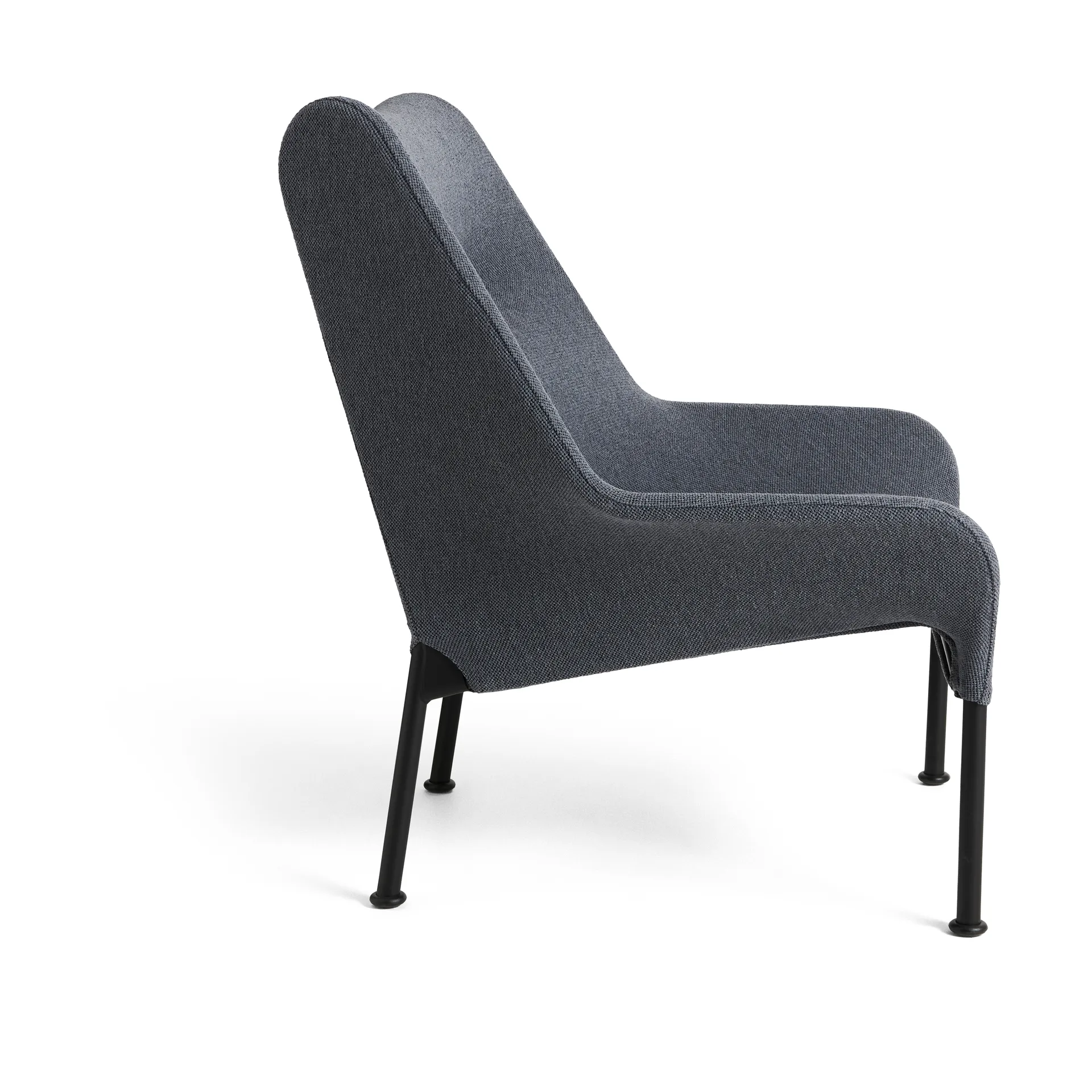 O2 Lounge Chair Sessel, Soft grey-sschwarzlackierter Stahl HAY
