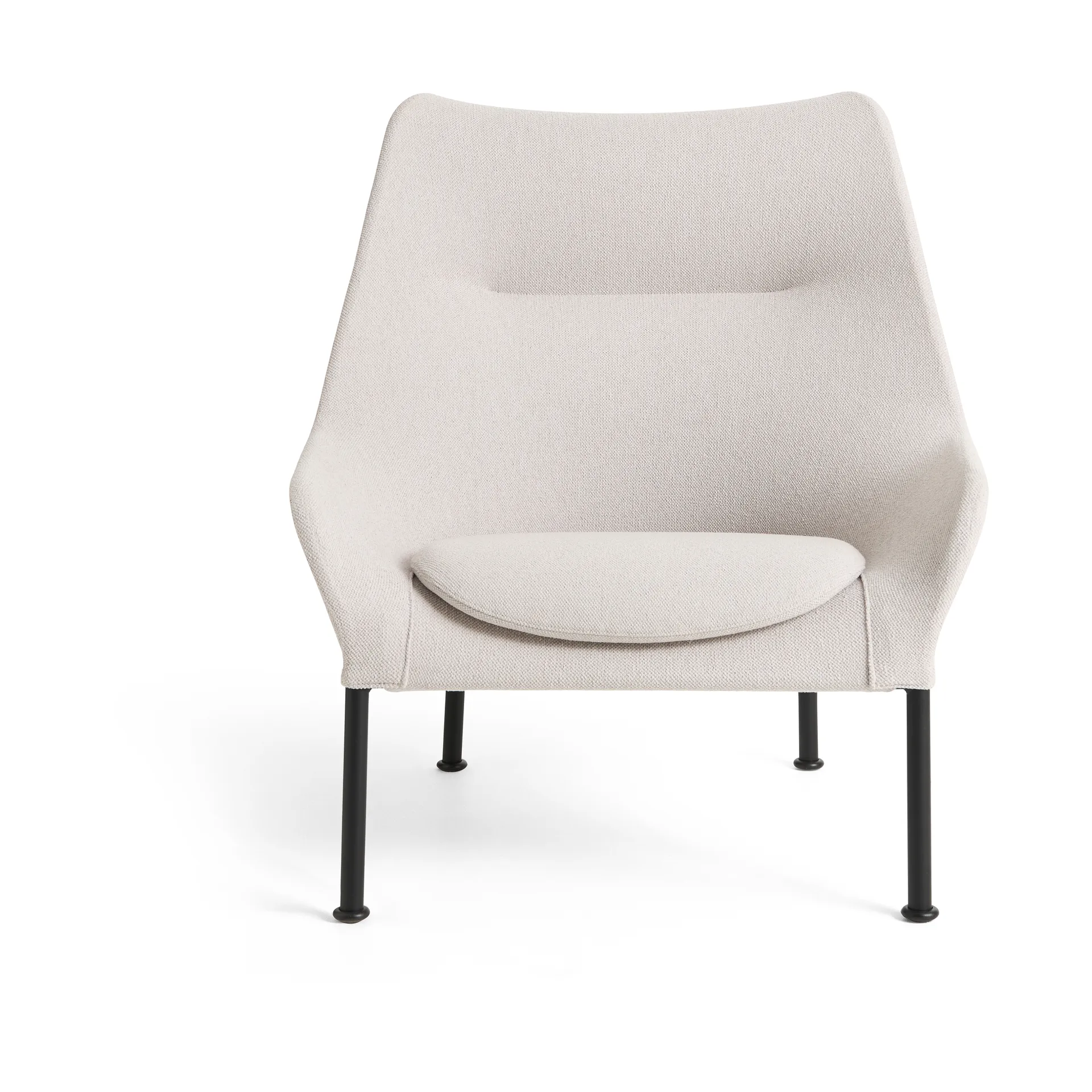 O2 Lounge Chair Sessel, Soft light schwarzgrau lackierter Stahl HAY