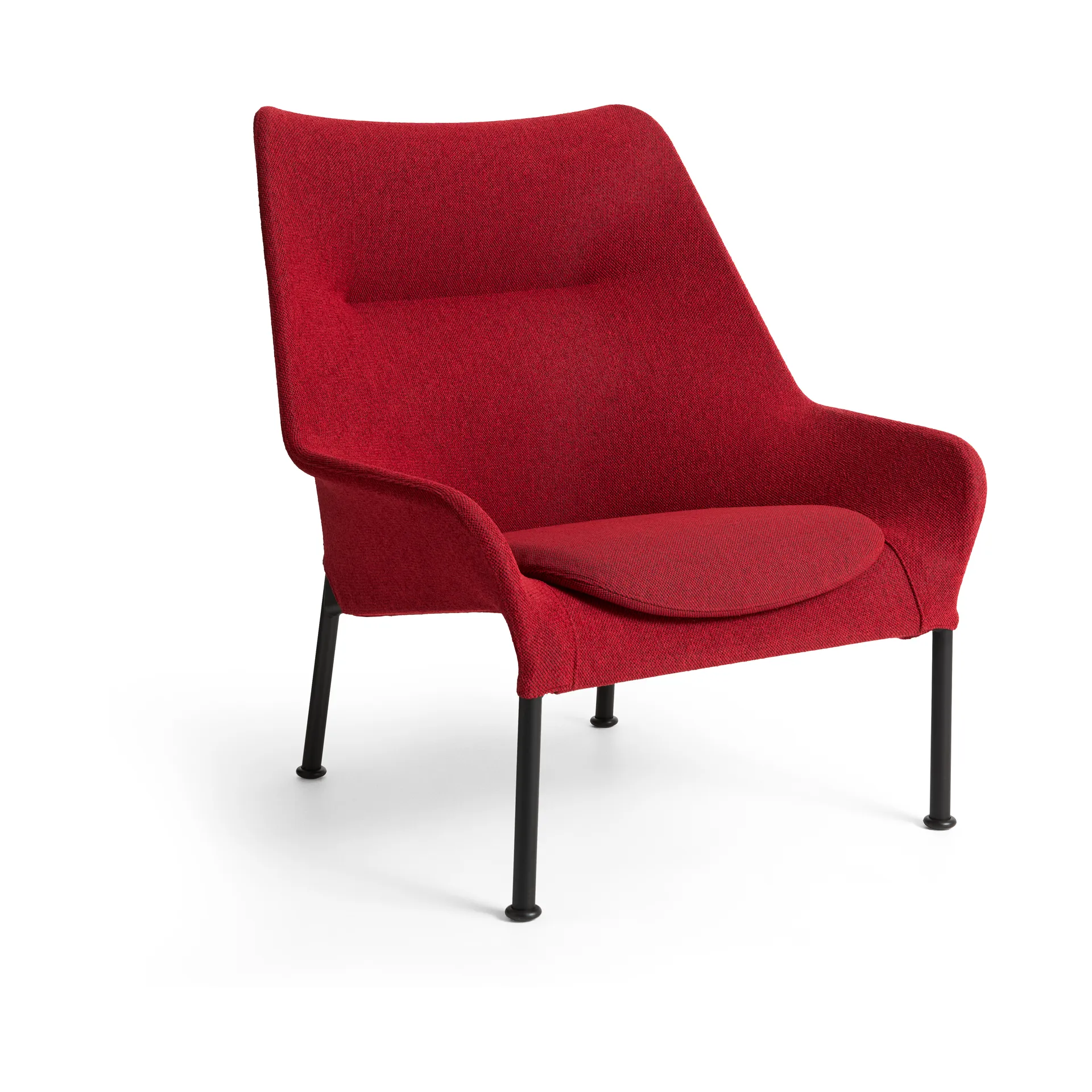 O2 Lounge Chair Sessel, Soft red-schwarz lackierter Stahl HAY
