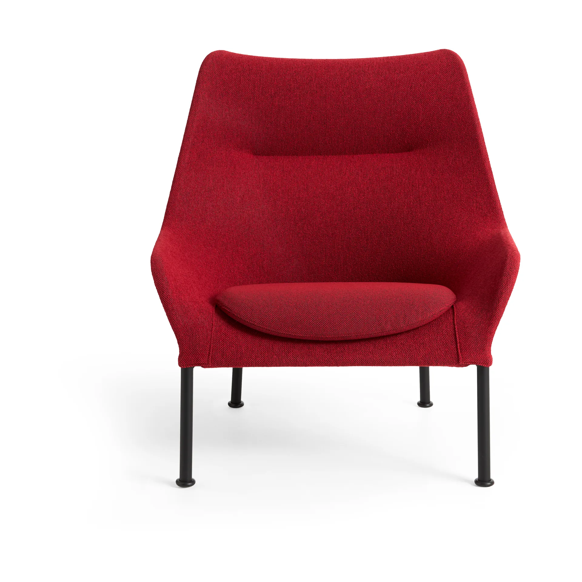 O2 Lounge Chair Sessel, Soft red-schwarz lackierter Stahl HAY