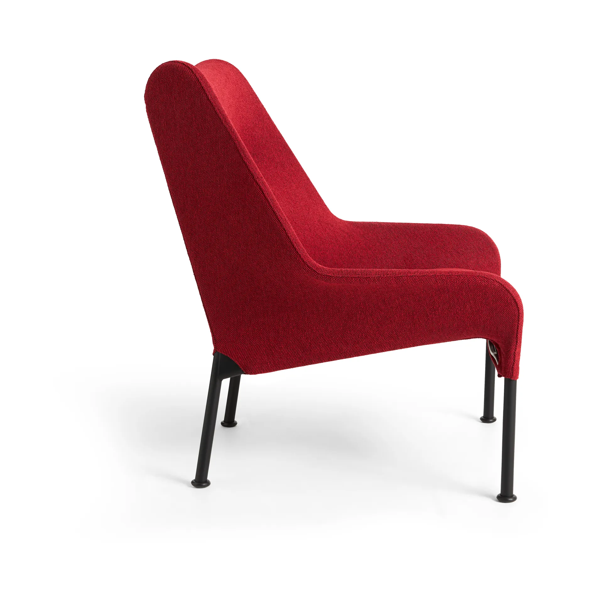 O2 Lounge Chair Sessel, Soft red-schwarz lackierter Stahl HAY