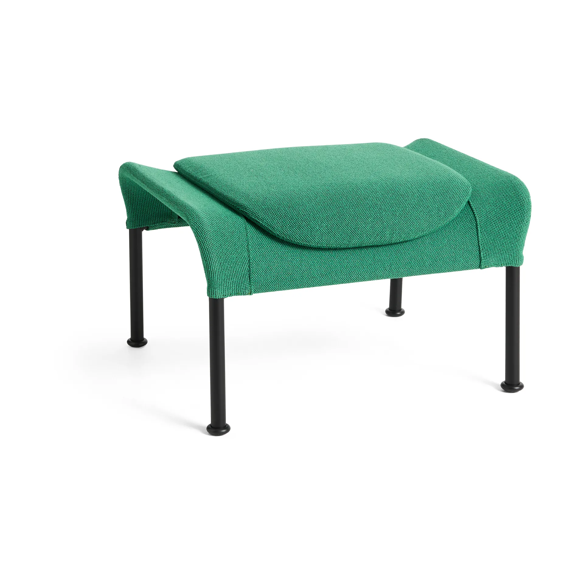 O2 Ottoman Fußhocker, Soft green-schwarz lackierter Stahl HAY