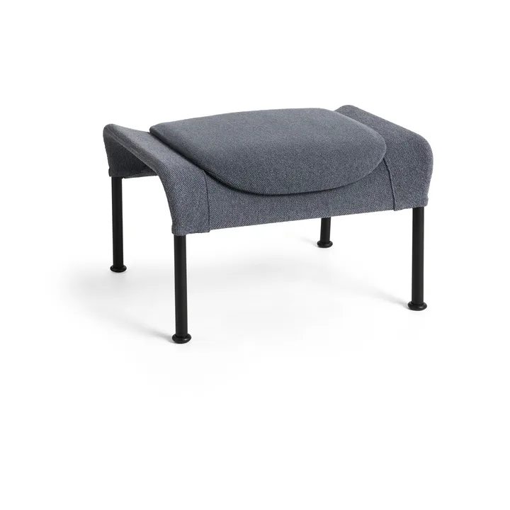 O2 Ottoman Fußhocker - Soft grey-schwarzlackierter Stahl - HAY