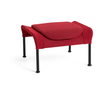 O2 Ottoman Fußhocker - Soft red-schwarz lackierter Stahl - HAY