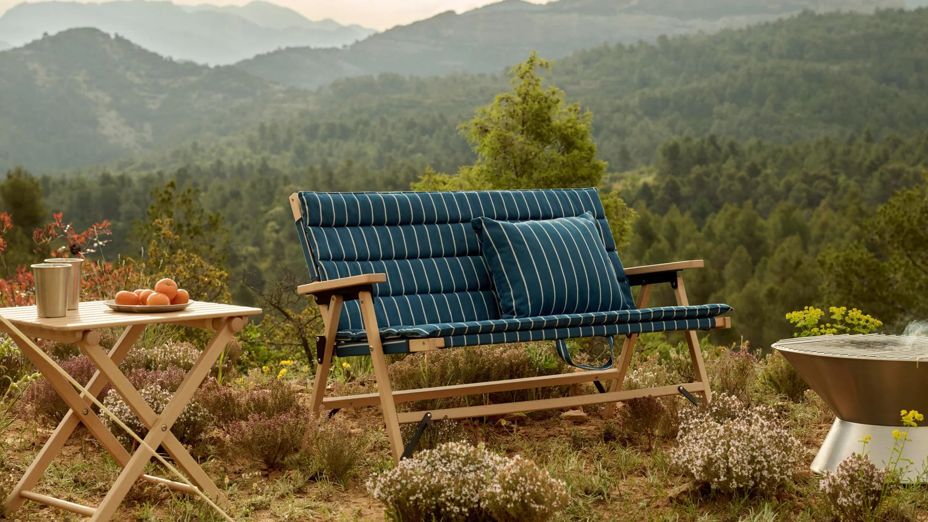 Outdoor Market Kissen, Blue-beige, 45x35 cm HAY