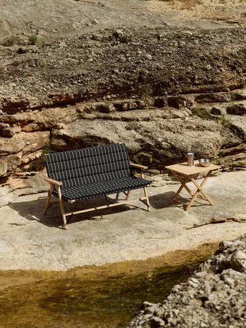 Outdoor Market Klappsofa - Black-beige, 2-sitzig - HAY