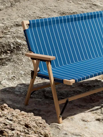 Outdoor Market Klappsofa - Blue-beige, 2-sitzig - HAY