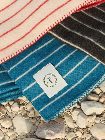 Outdoor Market Wolldecke - Blue-beige, 130x180 cm - HAY