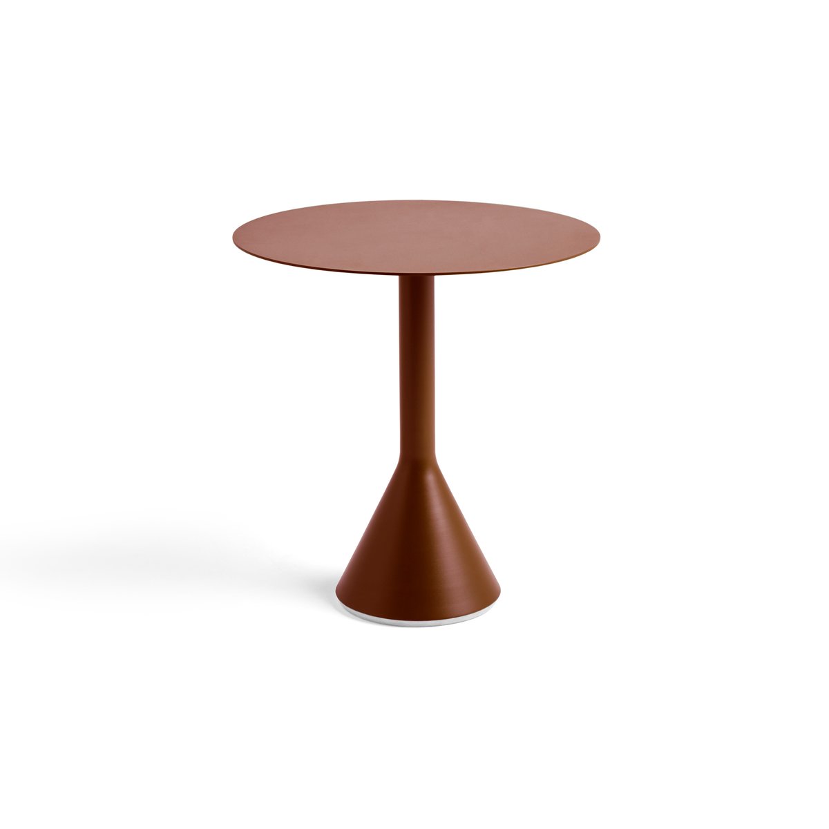 HAY Palissade Cone runder Café-Tisch Iron red, Ø70 cm