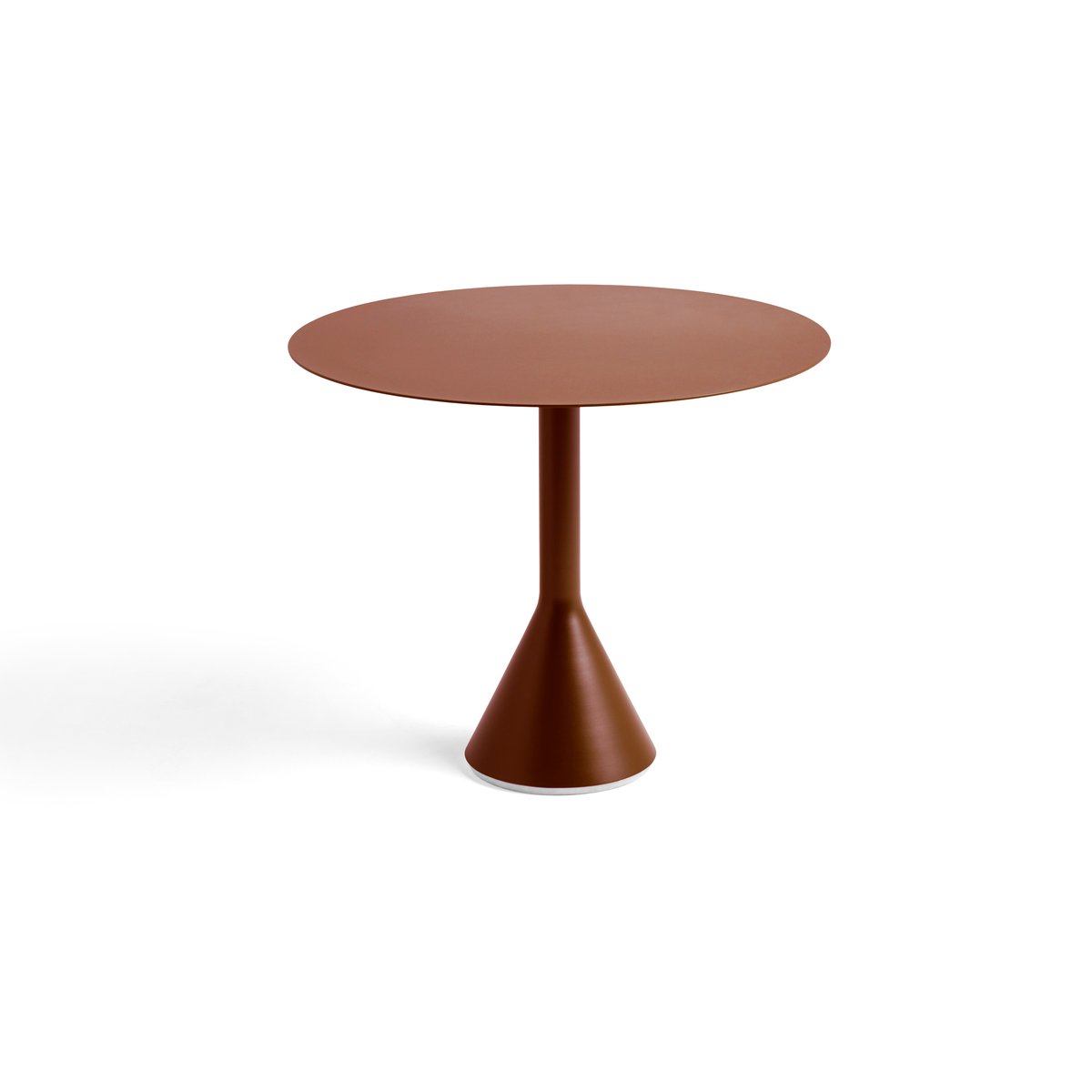 HAY Palissade Cone runder Café-Tisch Iron red, Ø90 cm