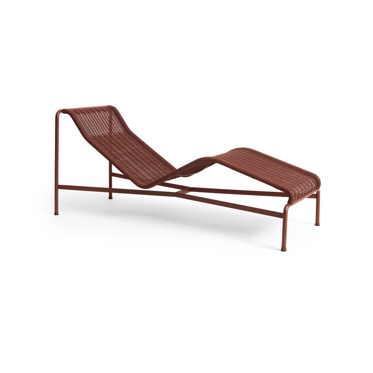 HAY Palissade Cord Chaiselongue Iron red