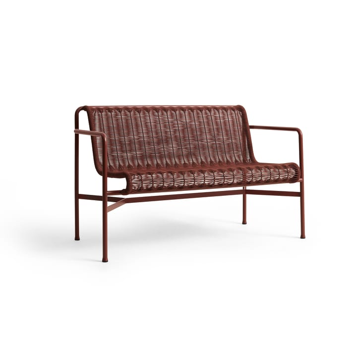 Palissade Cord Dining Bank mit Armlehnen - Iron red - HAY